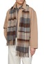 Figure View - Click To Enlarge - JOHNSTONS OF ELGIN - Offset Check Wool Scarf