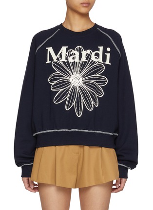 Main View - Click To Enlarge - MARDI MERCREDI - Flowermardi Raglan Cotton Sweatshirt