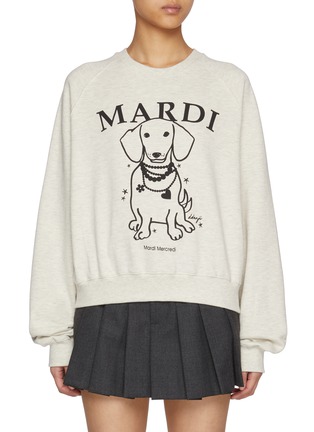 Main View - Click To Enlarge - MARDI MERCREDI - Swing The Tail Ddanji Pearl Necklace Raglan Cotton Sweatshirt