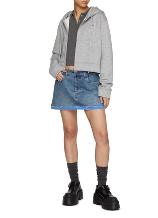 Figure View - Click To Enlarge - MARDI MERCREDI - Cropped Zip Up Hoodie