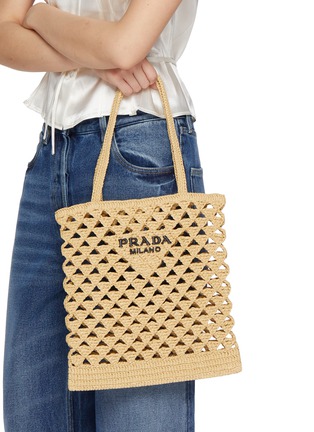 Figure View - Click To Enlarge - PRADA - Natural Crochet Raffia Tote Bag