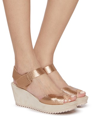 Figure View - Click To Enlarge - PEDRO GARCÍA - Fama 70 Leather Wedge Sandals