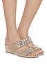 Figure View - Click To Enlarge - PEDRO GARCÍA - Wendy 45 Swarovski Crystal Embellished Wedge Sandals