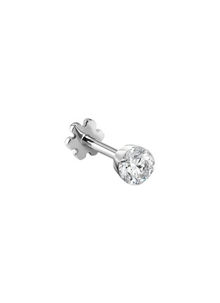 Main View - Click To Enlarge - MARIA TASH - Invisible Set Hearts & Arrows Ideal Cut Diamond 18K White Gold Threaded Single Stud Earring