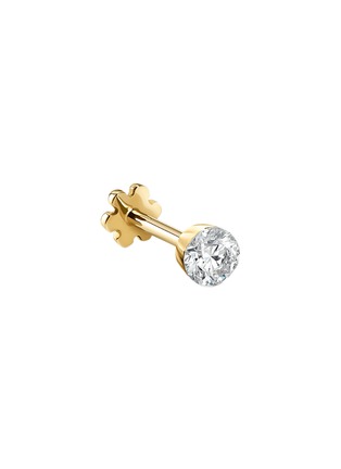 Main View - Click To Enlarge - MARIA TASH - Invisible Set Hearts & Arrows Ideal Cut Diamond 18K Gold Threaded Single Stud Earring