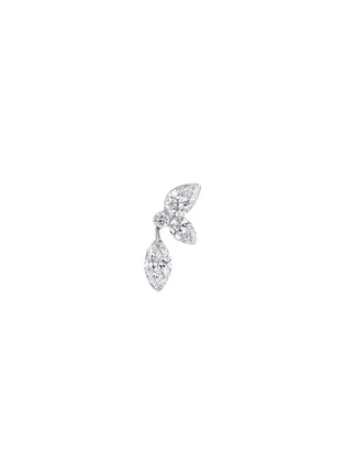 Main View - Click To Enlarge - MARIA TASH - Echo Marquise Pear Diamond 18K White Gold Single Stud Earring — Left