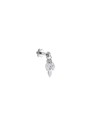 Main View - Click To Enlarge - MARIA TASH - Plume Floating Diamond 18K White Gold Threaded Charm Single Earring