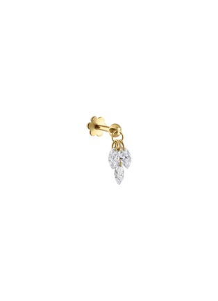 Main View - Click To Enlarge - MARIA TASH - Plume Floating Diamond 18K Gold Threaded Charm Single Earring