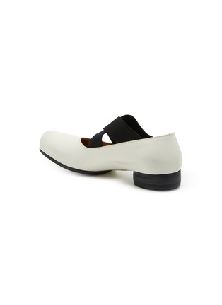  - UMA WANG - Crisscross Elastic Band Leather Ballerina Flats