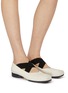 Figure View - Click To Enlarge - UMA WANG - Crisscross Elastic Band Leather Ballerina Flats