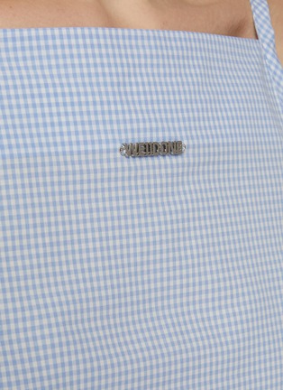  - WE11DONE - Gingham Logo Charm Cotton Top