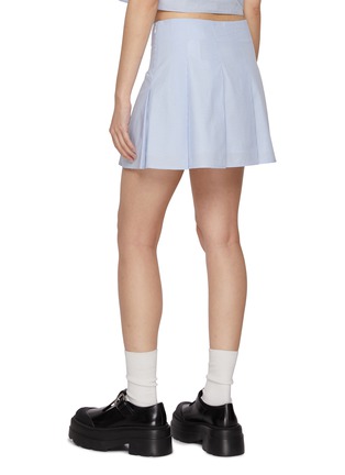 Back View - Click To Enlarge - WE11DONE - Pleated Cotton Gingham Mini Skirt