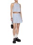 Figure View - Click To Enlarge - WE11DONE - Pleated Cotton Gingham Mini Skirt