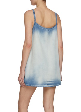 Back View - Click To Enlarge - WE11DONE - Two Pocket Light Wash Denim Dress