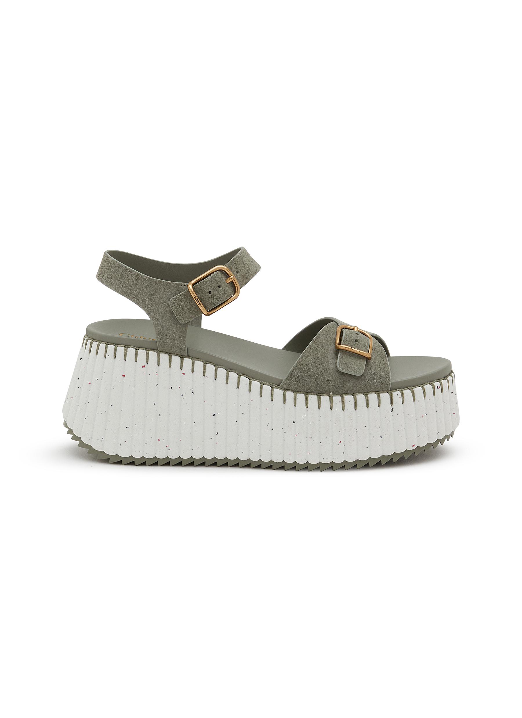 CHLOÉ | Nama Platform Suede Sandals | Women | Lane Crawford