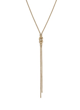 Detail View - Click To Enlarge - JOHN HARDY - Love Knot 14K Gold Diamond Pavé Chain Y Necklace — Size 18-20