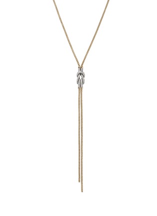 Main View - Click To Enlarge - JOHN HARDY - Love Knot 14K Gold Diamond Pavé Chain Y Necklace — Size 18-20