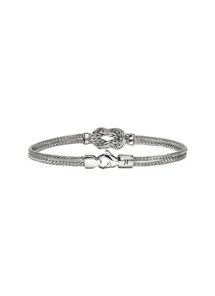 Detail View - Click To Enlarge - JOHN HARDY - Love Knot Silver Diamond Pavé Chain Double Row Lobster Clasp  Bracelet — Size US