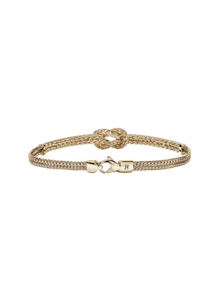 Detail View - Click To Enlarge - JOHN HARDY - Love Knot 14K Gold Diamond Pavé Chain Double Row Lobster Clasp Bracelet — Size US