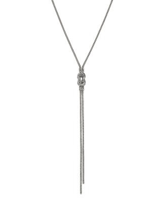 Detail View - Click To Enlarge - JOHN HARDY - Love Knot Silver Diamond Pavé Chain Y Necklace — Size 18-20