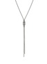 Detail View - Click To Enlarge - JOHN HARDY - Love Knot Silver Diamond Pavé Chain Y Necklace — Size 18-20