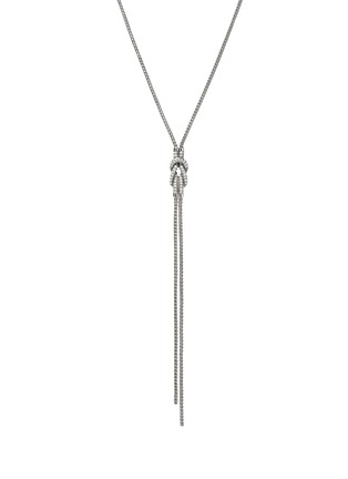 Main View - Click To Enlarge - JOHN HARDY - Love Knot Silver Diamond Pavé Chain Y Necklace — Size 18-20