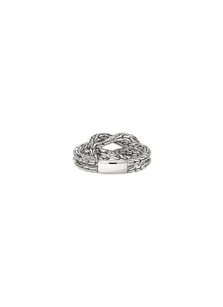 Detail View - Click To Enlarge - JOHN HARDY - Love Knit Silver Diamond Pavé Ring — Size 7