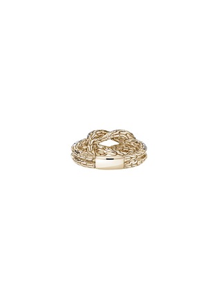 Detail View - Click To Enlarge - JOHN HARDY - Love Knot 14K Gold Diamond Pavé Ring — Size 7