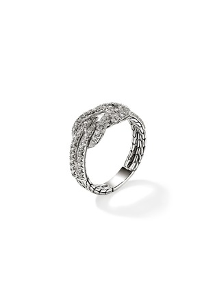 Detail View - Click To Enlarge - JOHN HARDY - Love Knot Silver Diamond Pavé Ring — Size 8