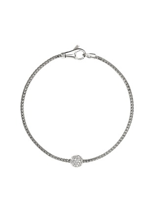  - JOHN HARDY - JH Essentials Silver Diamond Pave Lobster Clasp Bracelet — Size UXS