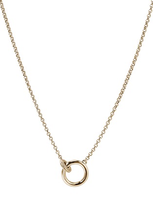 Detail View - Click To Enlarge - JOHN HARDY - JH Essentials 14K Gold Diamond Pavé Mini Rolo Chain Interlinking Necklace — Size 16-18