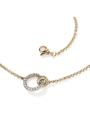  - JOHN HARDY - JH Essentials 14K Gold Diamond Pavé Mini Rolo Chain Interlinking Necklace — Size 16-18