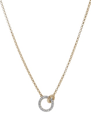 Main View - Click To Enlarge - JOHN HARDY - JH Essentials 14K Gold Diamond Pavé Mini Rolo Chain Interlinking Necklace — Size 16-18