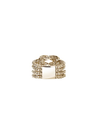 Detail View - Click To Enlarge - JOHN HARDY - Love Knot 14K Gold Diamond Pavé Ring — Size 8