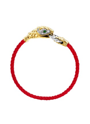 Detail View - Click To Enlarge - YICI ZHAO ART & JEWELS - Snake 18K Gold Platinum Diamond Emerald Cord Bracelet