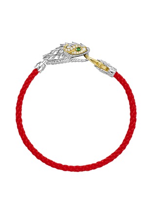 Main View - Click To Enlarge - YICI ZHAO ART & JEWELS - Snake Platinum 18K Gold Diamond Emerald Cord Bracelet