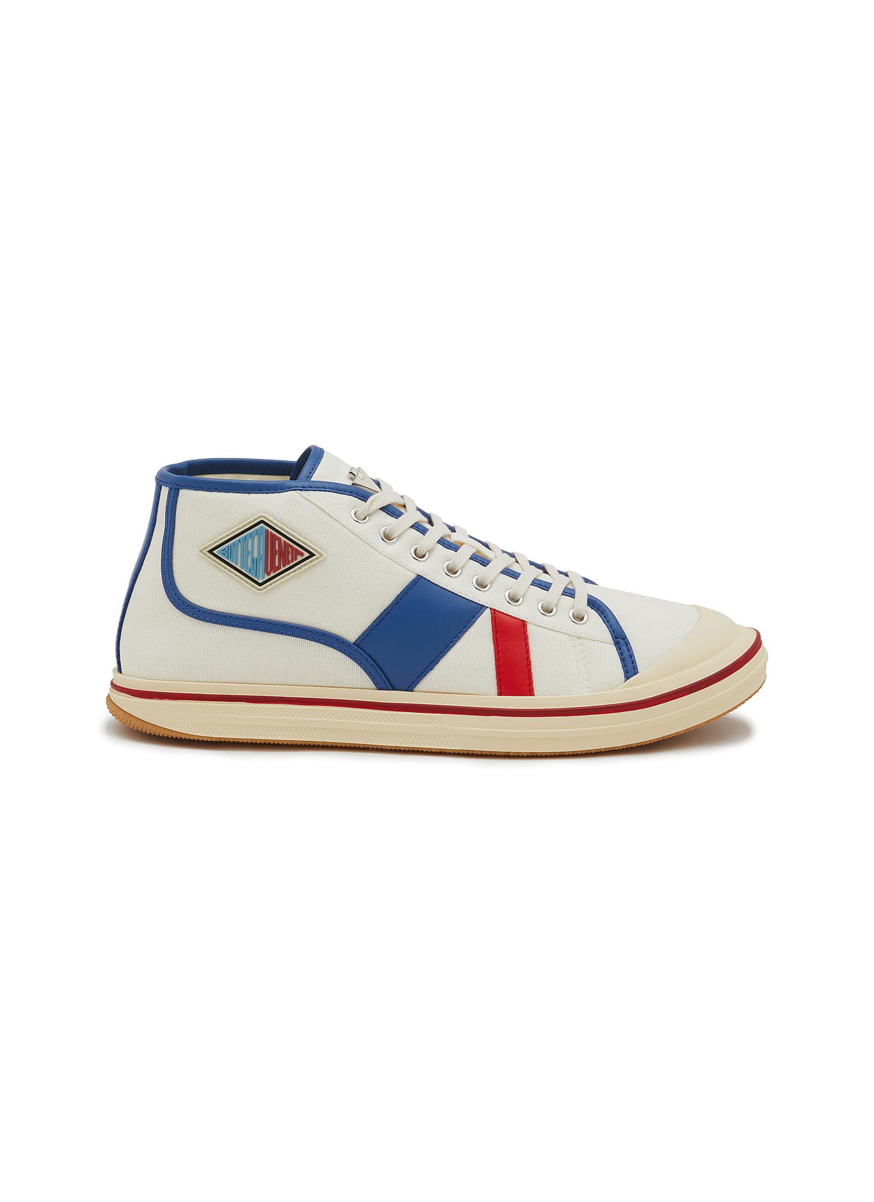 ★関税込み★ BOTTEGA VENETA Eliot Sneakers Eliot leather-trimmed canvas sneakers in white - Bottega