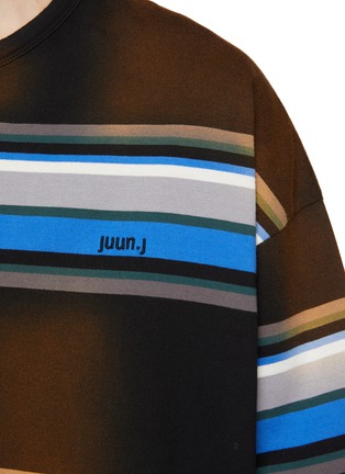  - JUUN.J - Oversized Washed Multi-Stripe Cotton T-Shirt