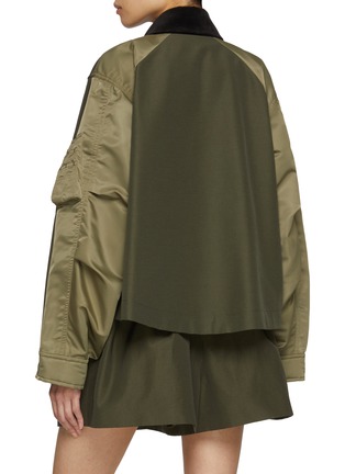 Back View - Click To Enlarge - SACAI - Contrast Collar Flap Pocket Jacket