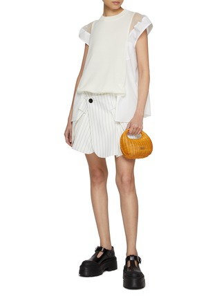 Figure View - Click To Enlarge - SACAI - Layered Waistband Suiting Shorts