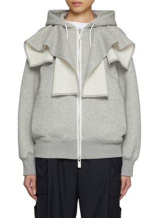 Main View - Click To Enlarge - SACAI - Sponge Sweat X Draped Chest Hoodie