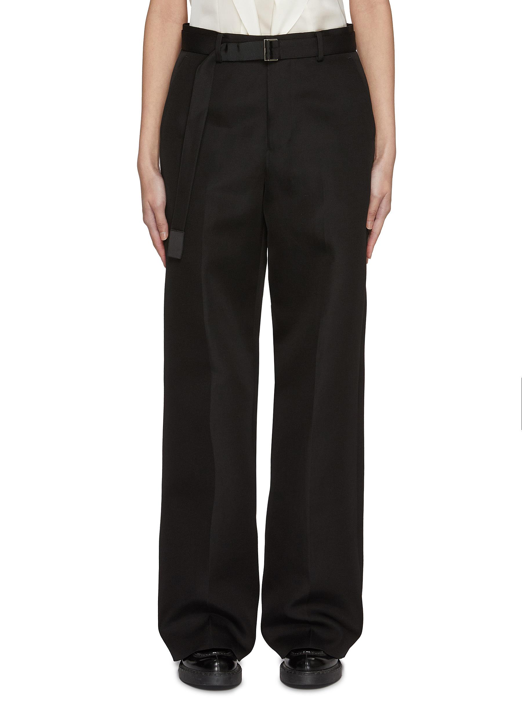 SACAI Double Face Silk Cotton Pants - Bergdorf Goodman