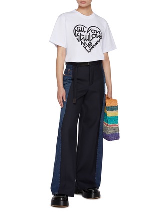 Figure View - Click To Enlarge - SACAI - Printed Cotton T-shirt