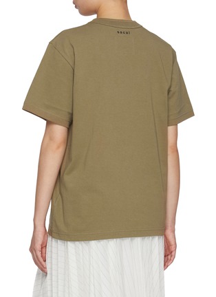 Back View - Click To Enlarge - SACAI - Flock Print Cotton T-shirt