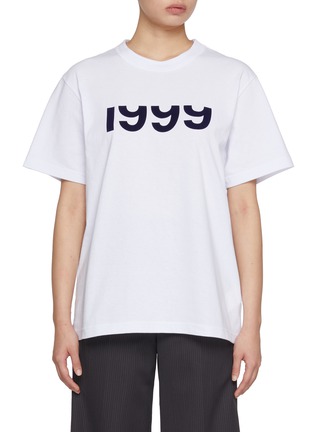 Main View - Click To Enlarge - SACAI - Flock Print Cotton T-shirt