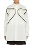 Main View - Click To Enlarge - SACAI - Draped Chest Silk Cotton Shirt