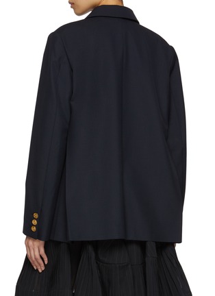 Back View - Click To Enlarge - SACAI - Notch Lapel Double Breasted Embroidered Pocket Suiting Jacket