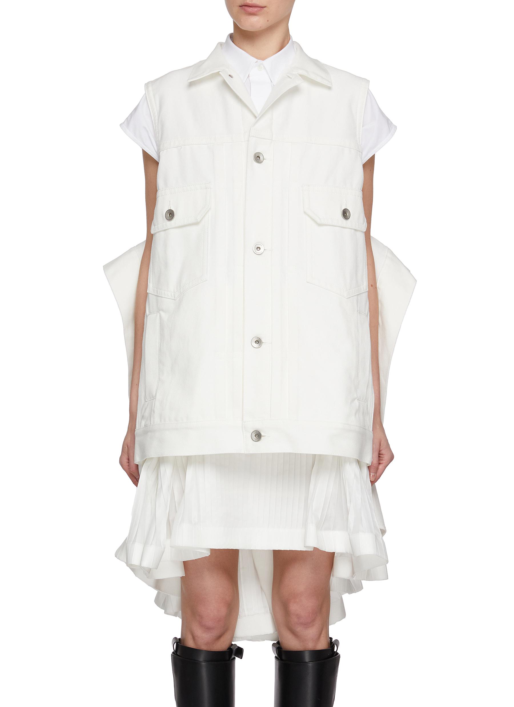 ワンピース SACAI Dress draped cotton on the back Bianco 0400022325738_TAUPE?wid=600&