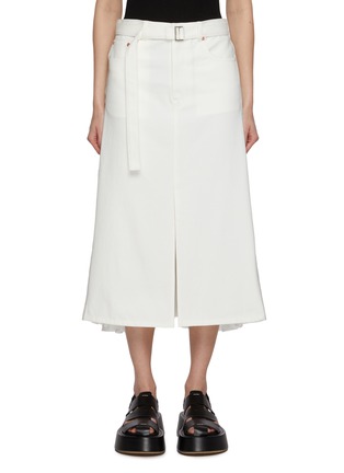 Main View - Click To Enlarge - SACAI - Sheek Back Light Wash Skirt