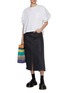 Figure View - Click To Enlarge - SACAI - Sheek Back Dark Wash Skirt